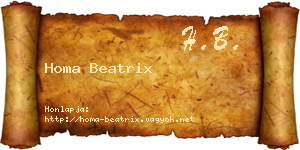 Homa Beatrix névjegykártya