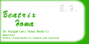 beatrix homa business card